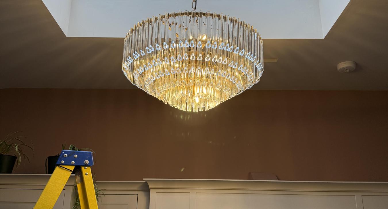 Chandelier Installation – Thames Ditton