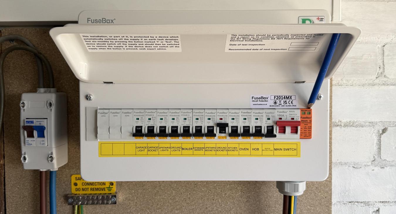 House Rewire in Weybridge with New 18th Edition Consumer Unit Installation