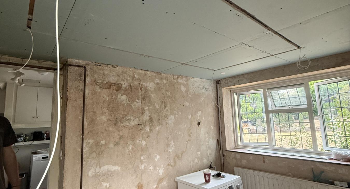 Plaster-In LED Profile Lighting for a Low-Ceiling Utility Room in Esher