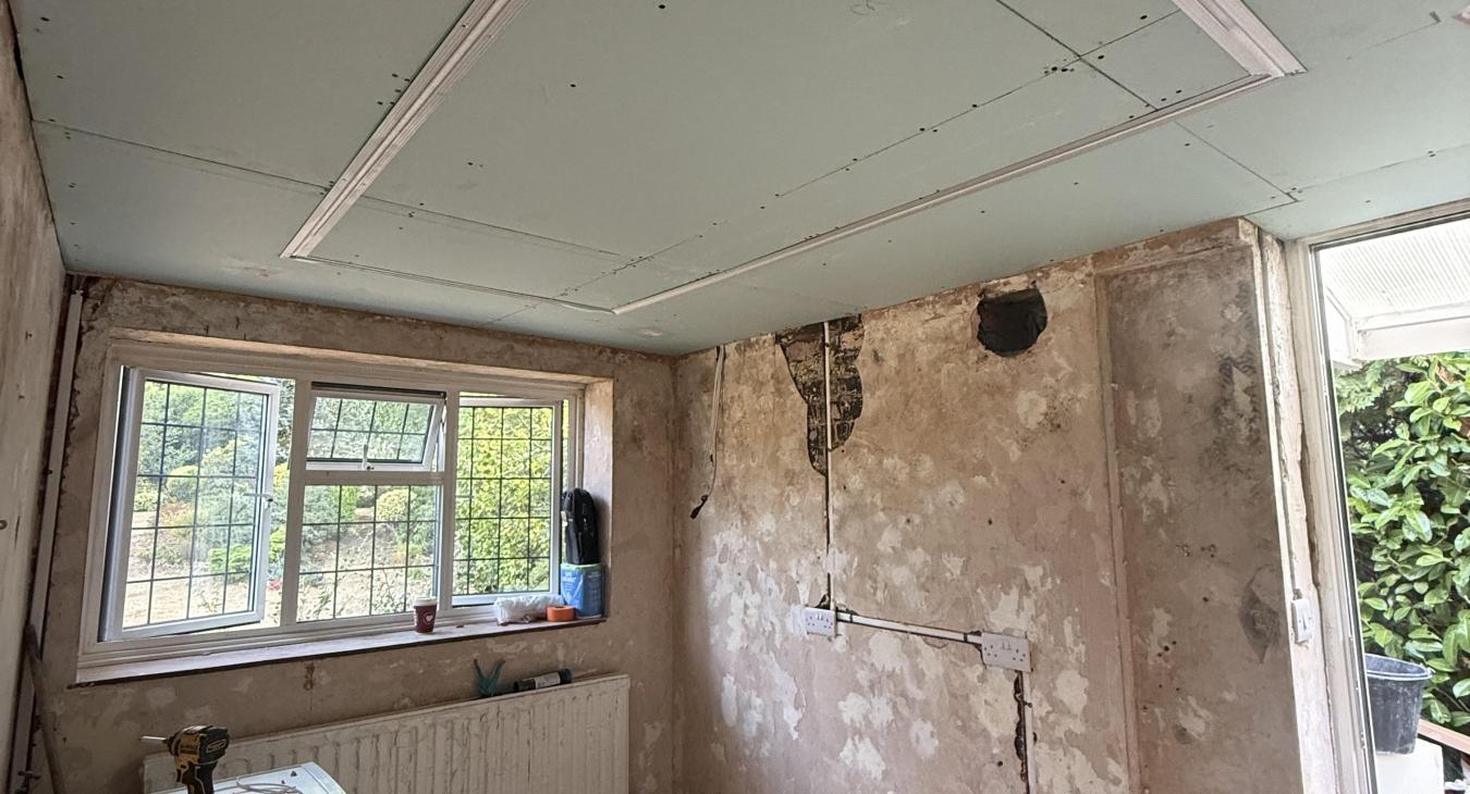 Plaster-In LED Profile Lighting for a Low-Ceiling Utility Room in Esher